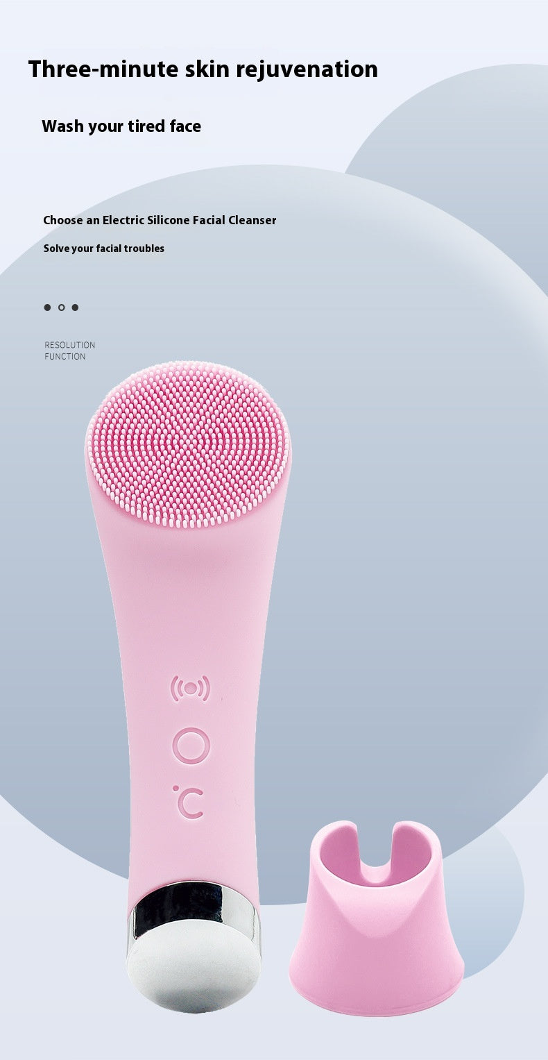 Silicone Face Cleansing Brush Vibration Heating