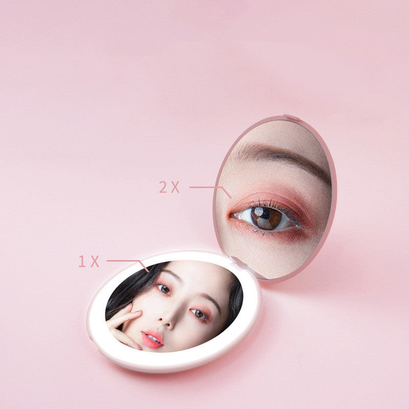 Mini makeup mirror with led light