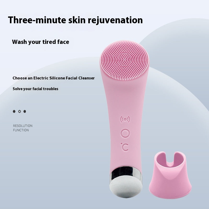 Silicone Face Cleansing Brush Vibration Heating
