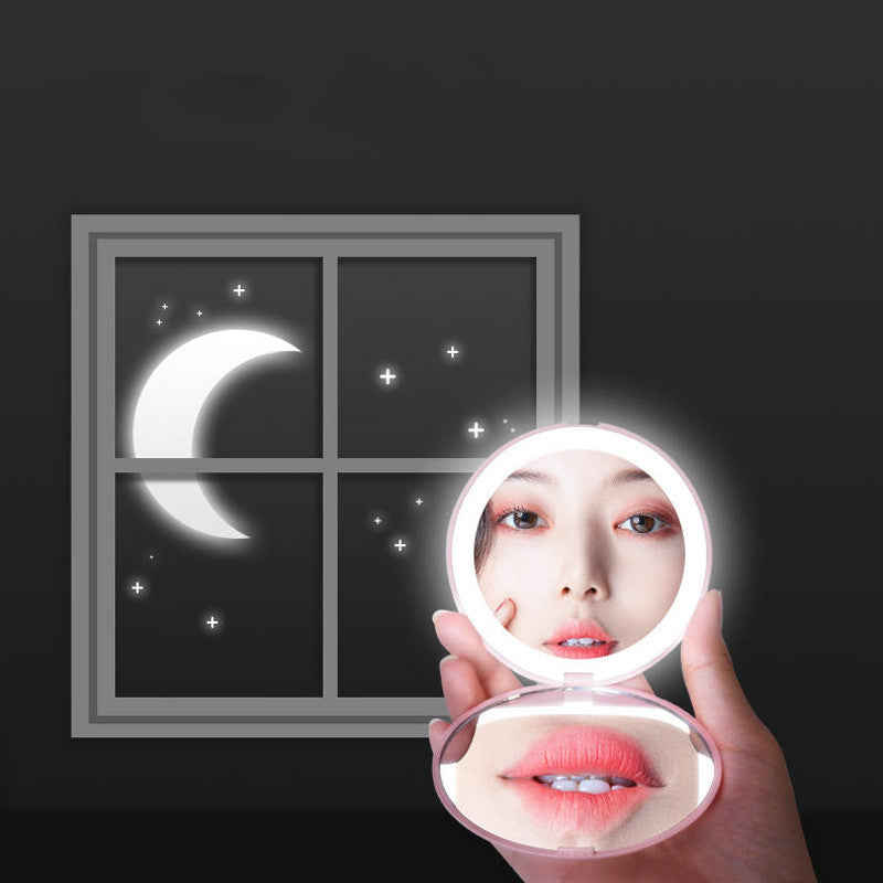 Mini makeup mirror with led light