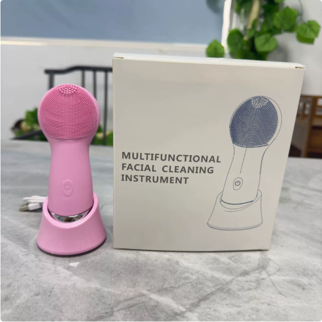Silicone Face Cleansing Brush Vibration Heating